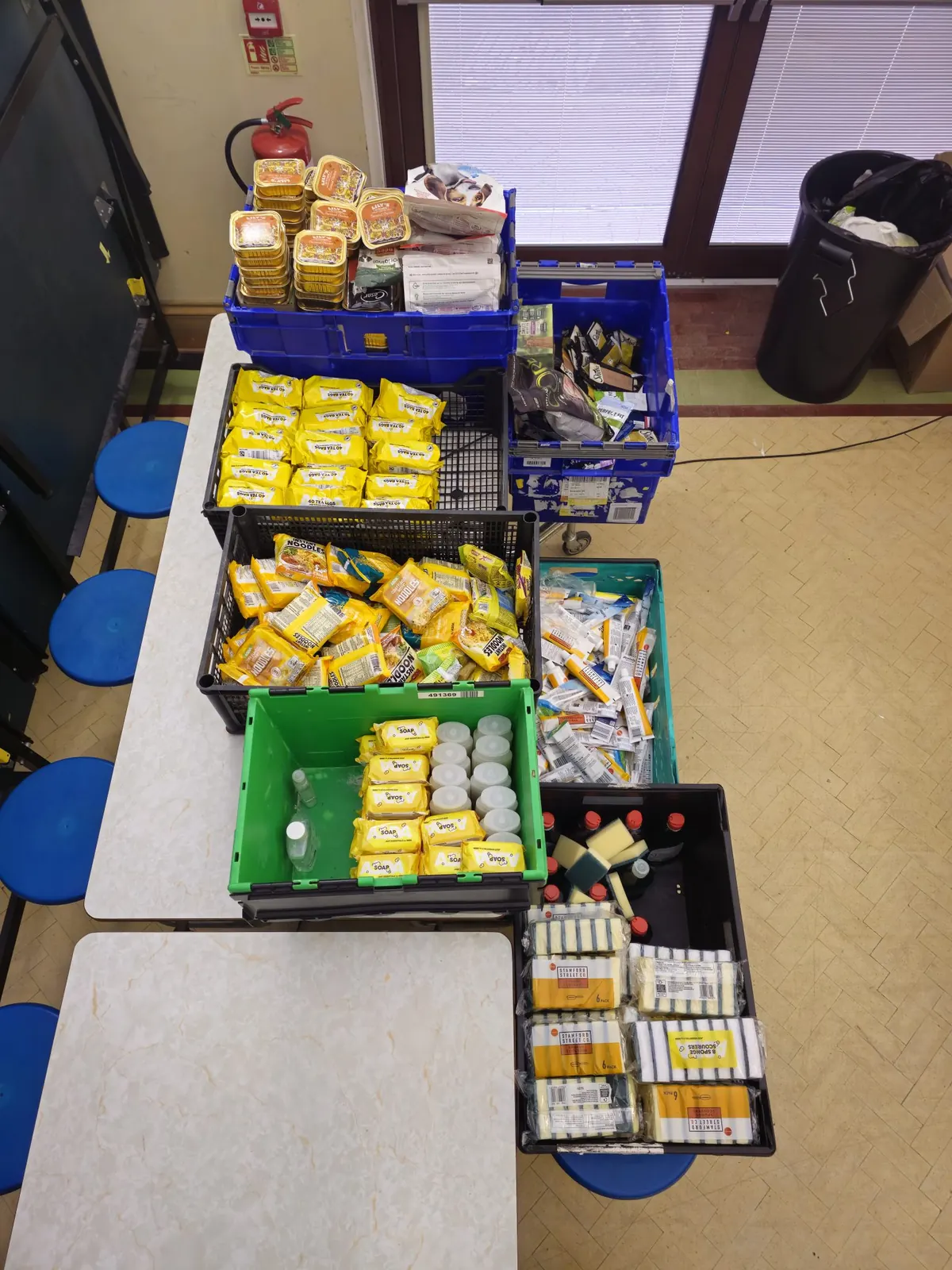 Volunteers packing parcels
